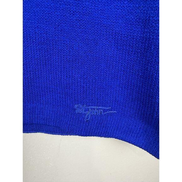 St. John Sport by Marie Gray Women’s Knit Sweater Vest Royal Blue Size M Preppy - Picture 3 of 10